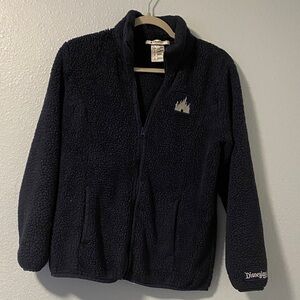 Disneyland full zip size small Teddy Jacket with castle embroidery - Navy Blue